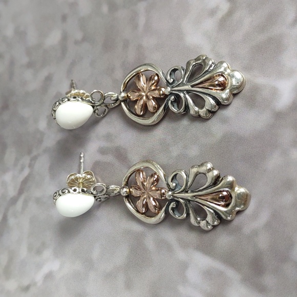 Carolyn Pollack Relios Sterling Silver/Copper Earrings - Picture 3 of 8